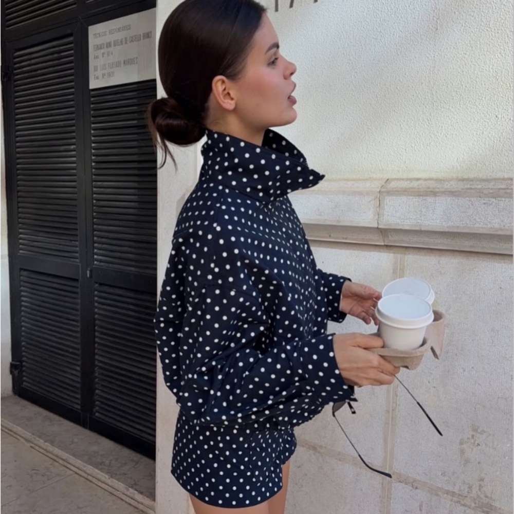 ZARA PUFFED POLKA DOT JACKET Medium